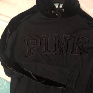 Velvet VS Pink Crop Hoodie